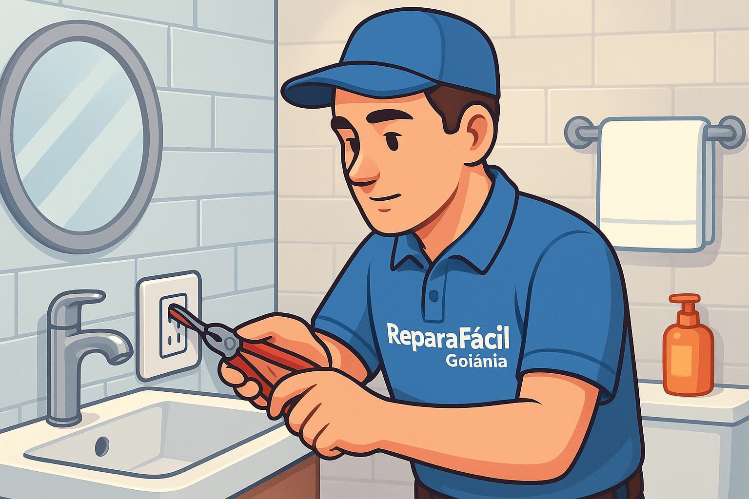 Profissional realizando manutenção